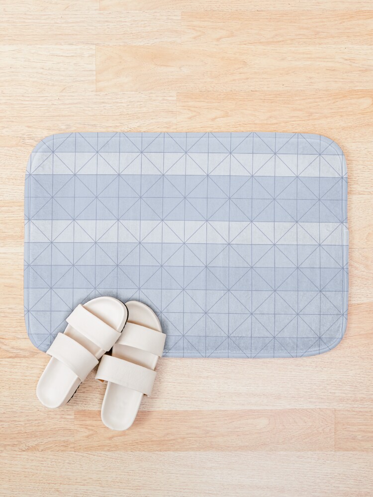 Alternate view of Geometric pattern light blue Bath Mat