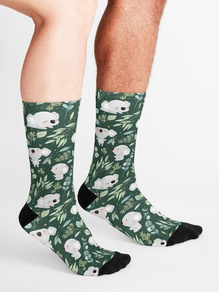 Alternate view of Koala and Eucalyptus Pattern Socks