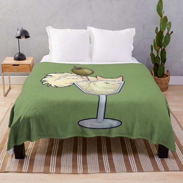 Item preview, Meowtini Cat Cocktail - Olive Green designed and sold by DablurArt.
