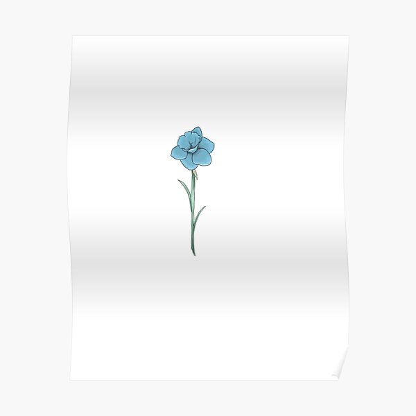 Aquamarine Daffodil- March birthstone and flower Poster