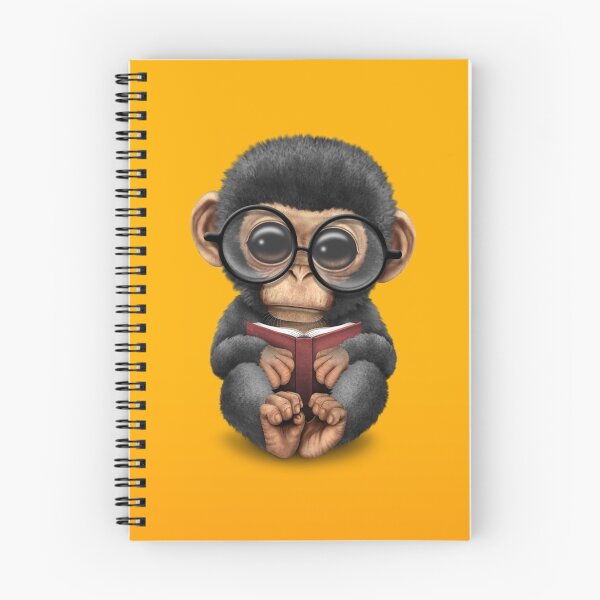 Item preview, Cute Baby Chimpanzee Reading a Book on Yellow designed and sold by JeffBartels.