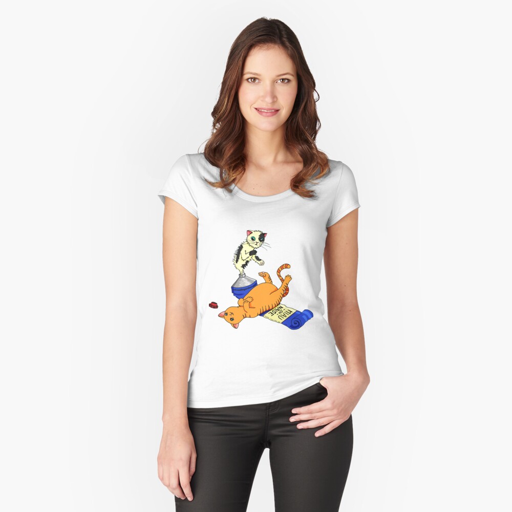MIAU-OH-NAISE Tailliertes Rundhals-Shirt