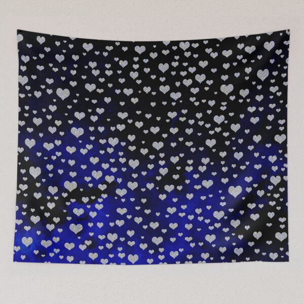 Item preview, Silver Hearts on a Night Sky Background designed and sold by thesnowwhyte.