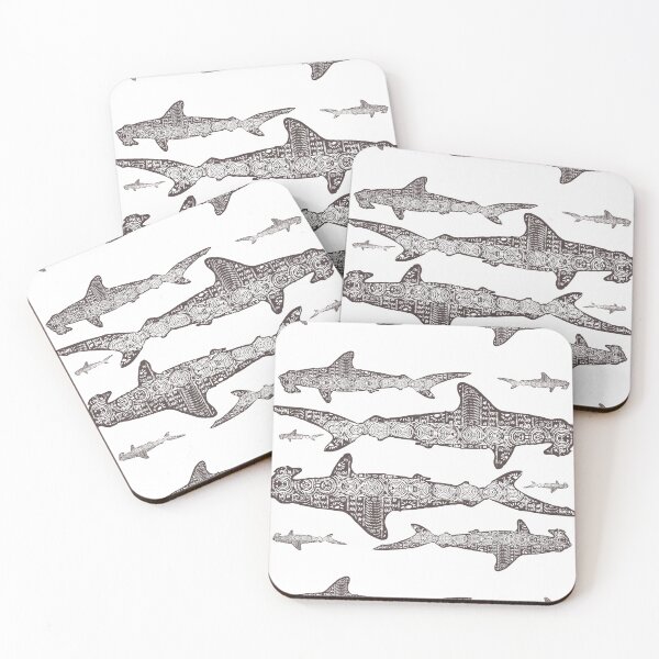 Item preview, Surf Hammerhead Sharks Internal Hawaiian Pattern designed and sold by pelagio.