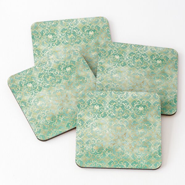 Item preview, Shabby effected pattern / Golden color shapes / Face mask and more designed and sold by Polokat.