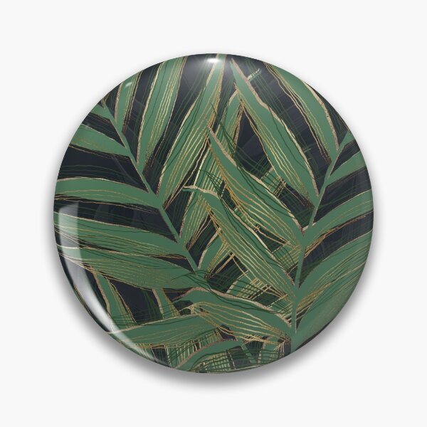 Item preview, Green Palm Leaves Gold Strokes Gray Design designed and sold by InovArtS.