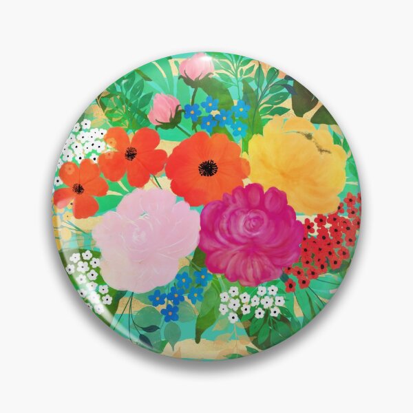 Item preview,  Red Yellow Floral Watercolor Biscay Green Design designed and sold by InovArtS.