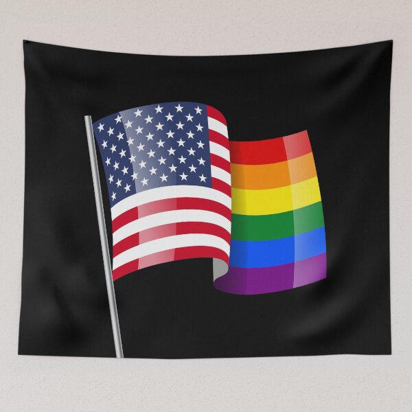 Item preview, AMERICAN PRIDE LGBT MIXED RAINBOW FLAG designed and sold by designdistiller.