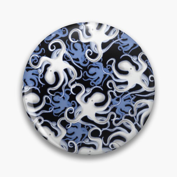 Item preview, Black white And Blue Octopus Pattern designed and sold by TMBTM.