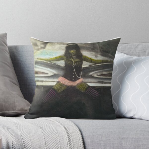 Betty & Wheels Distressed Version Throw Pillow