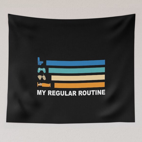 Item preview, My regular Routine Eat Sleep Game Repeat Funny Social Distancing designed and sold by thehafdesigner.