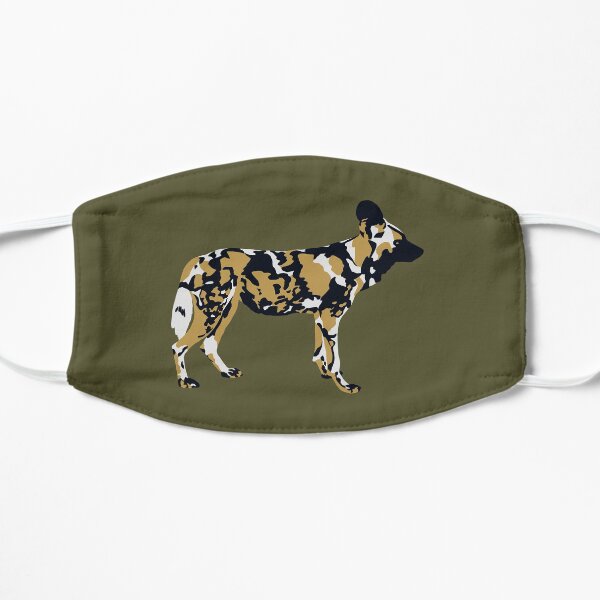 African Painted Dog Portrait Flat Mask