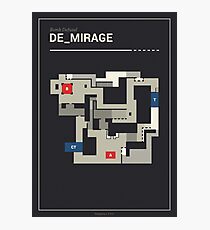 Counter-Strike de_mirage with white outline Photographic Print