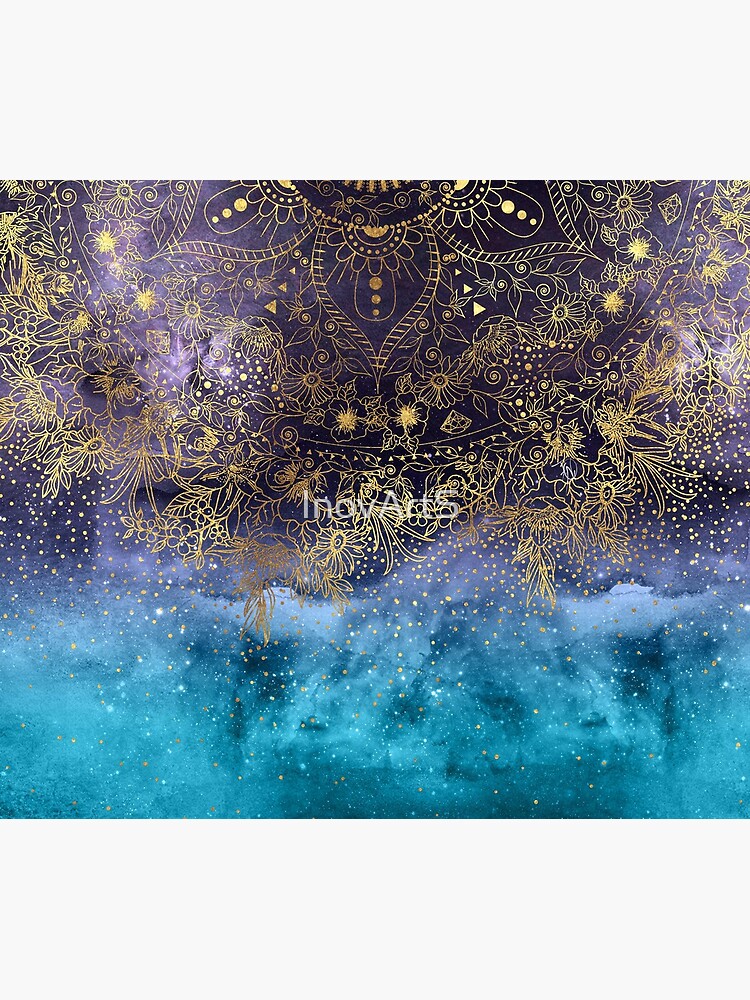 Gold floral mandala and confetti image by InovArtS