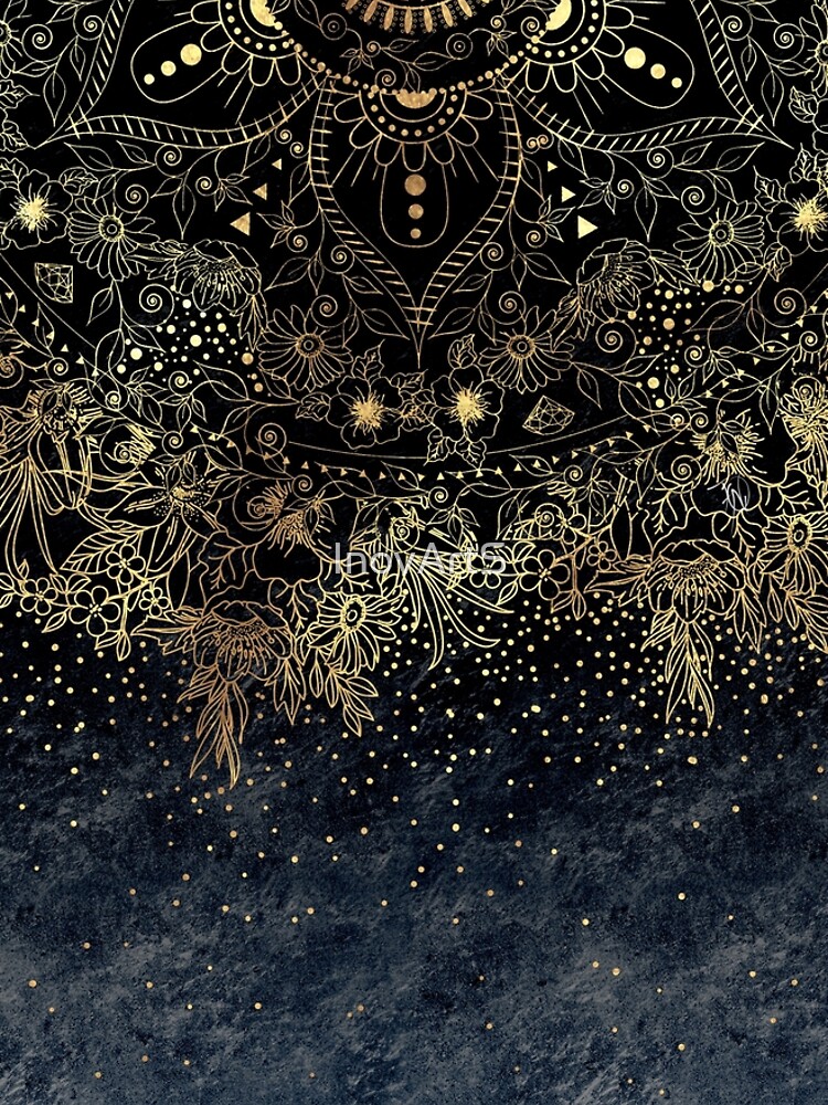 Stylish Gold floral mandala and confetti by InovArtS