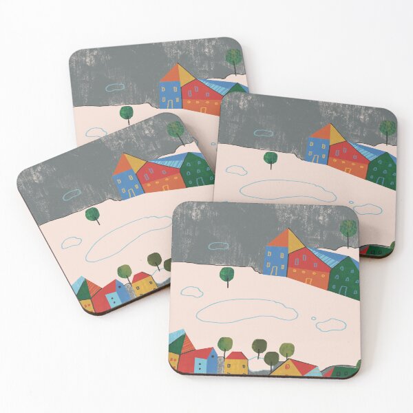 Item preview, colourful landscape designed and sold by maitildefw.