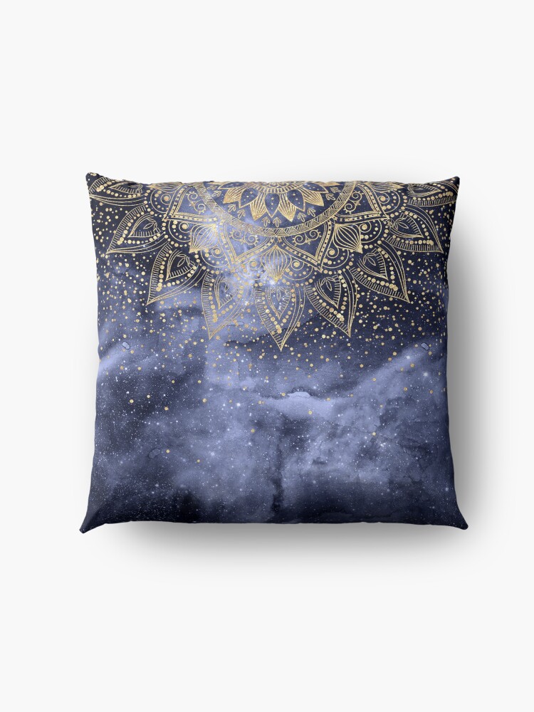 Alternate view of whimsical gold mandala confetti design Floor Pillow