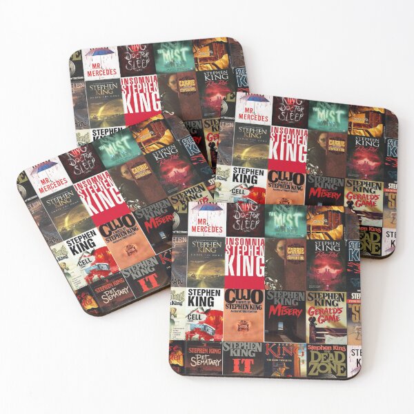 Stephen King Book Cover Collage Coasters (Set of 4)