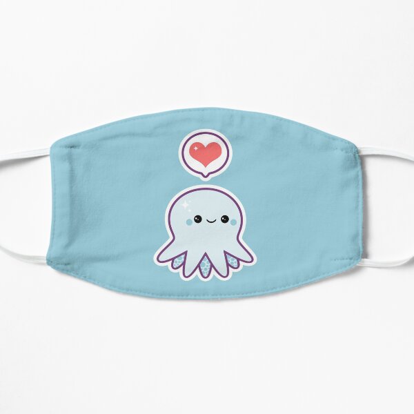 Cute Blue Octopus Flat Mask