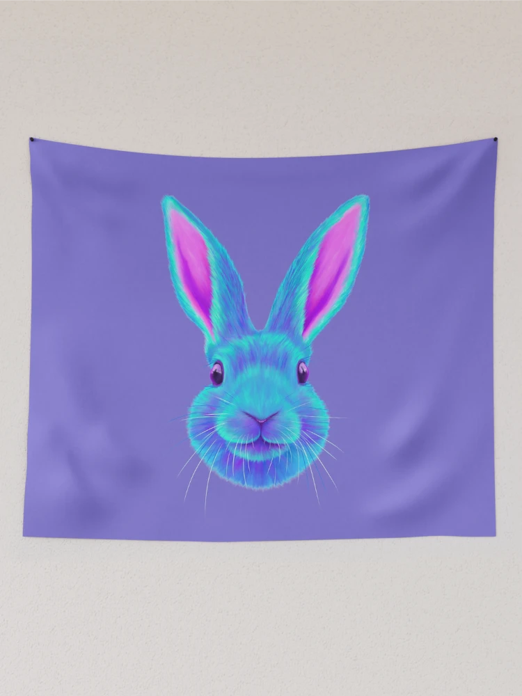 Thumbnail 2 of 3, Tapestry, Blue Rabbit designed and sold by NeonFuzz.