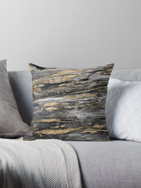 Item preview, Stylish Grey Gold Abstract Marble designed and sold by InovArtS.