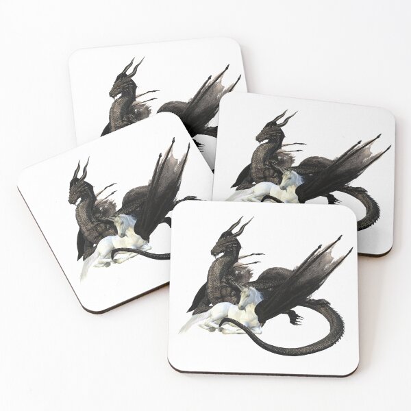 Item preview, Unicorn and Dragon Friends designed and sold by ColorFlowArt.