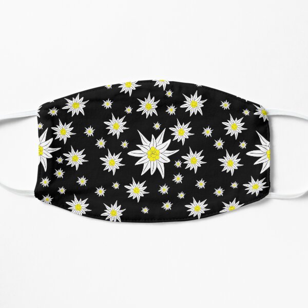 Edelweiss Pattern on Black Mask