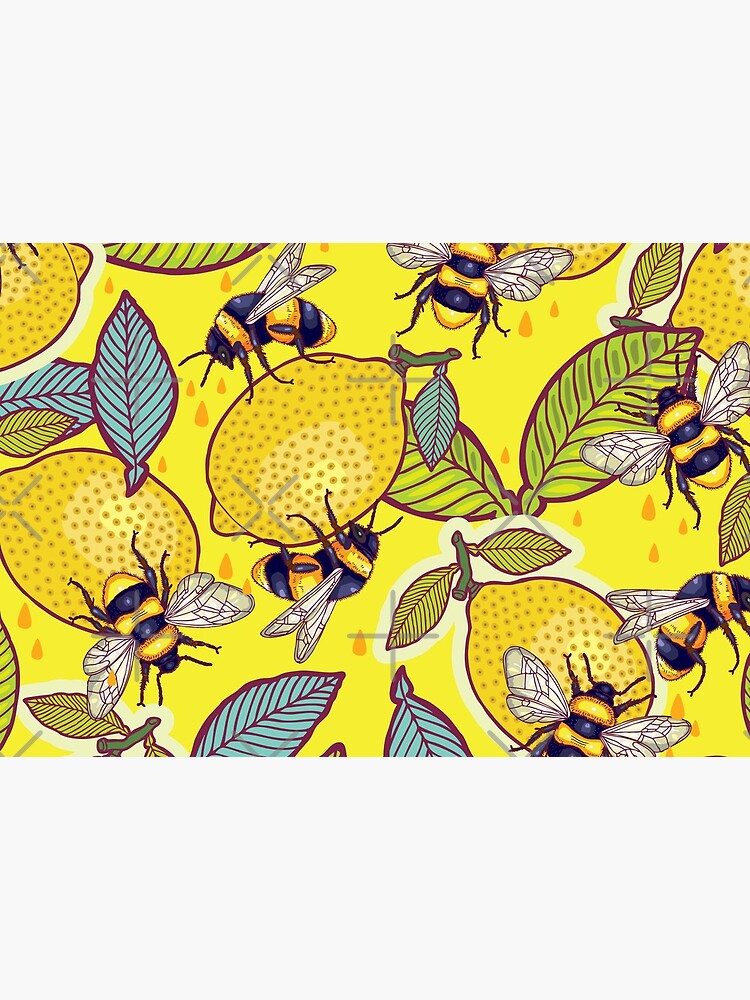Yellow lemon and bee garden. by smalldrawing