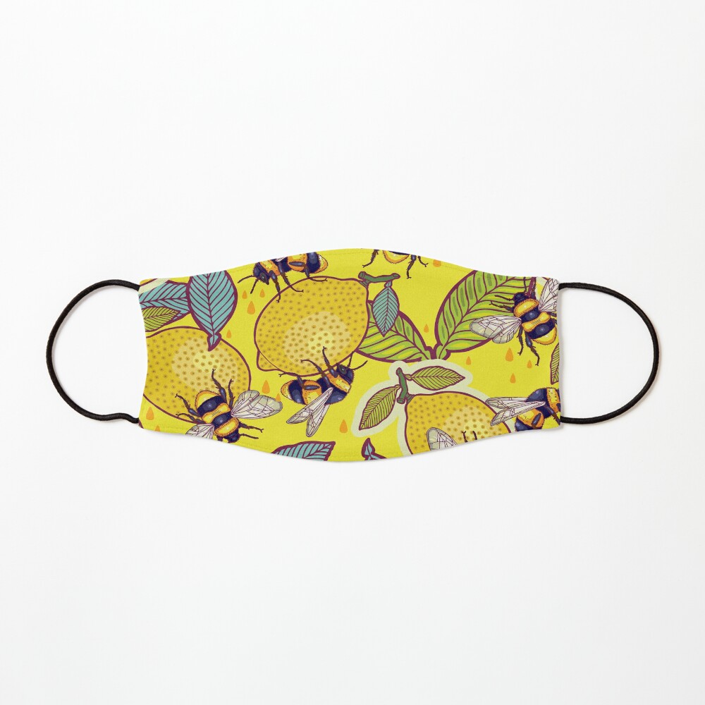 Yellow lemon and bee garden. Mask