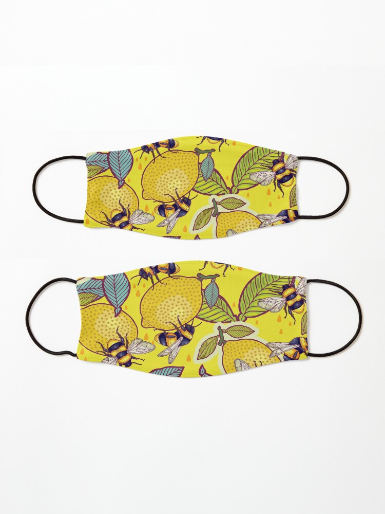 Alternate view of Yellow lemon and bee garden. Mask