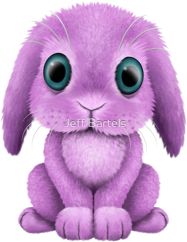 &Quot;Cute Purple Baby Bunny Rabbit &Quot; Stickers By Jeff Bartels | Redbubble