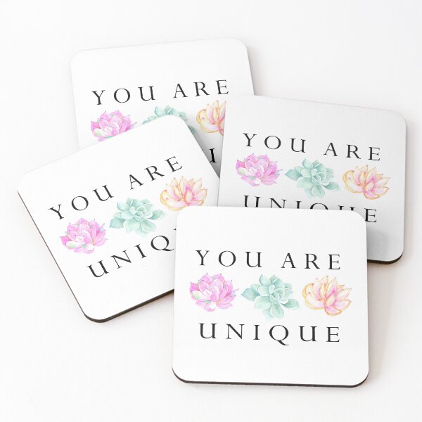 Item preview, You Are Unique, floral quote designed and sold by latiendadearyam.