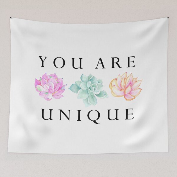 Item preview, You Are Unique, floral quote designed and sold by latiendadearyam.