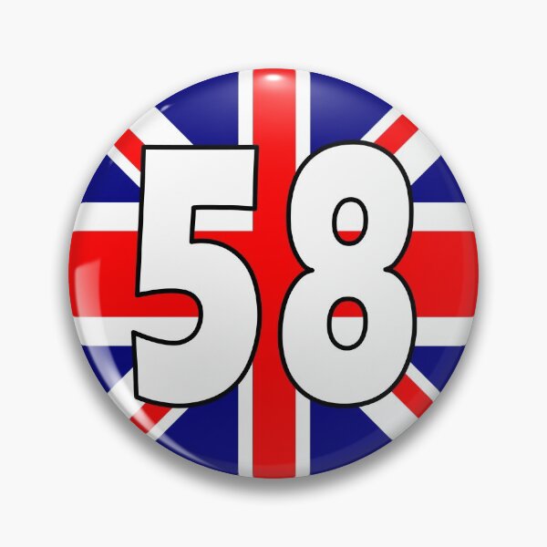 Item preview, UK flag with number 58 - fifty eight designed and sold by AllShirts21.