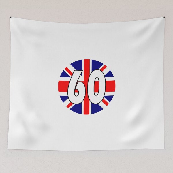 Item preview, UK flag with number 60 - sixty designed and sold by AllShirts21.