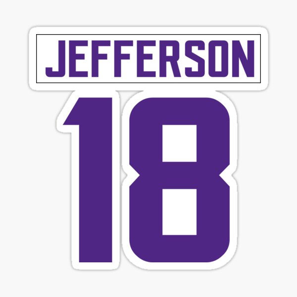 "Justin Jefferson Vikings" Sticker by GlazeDesigns Redbubble