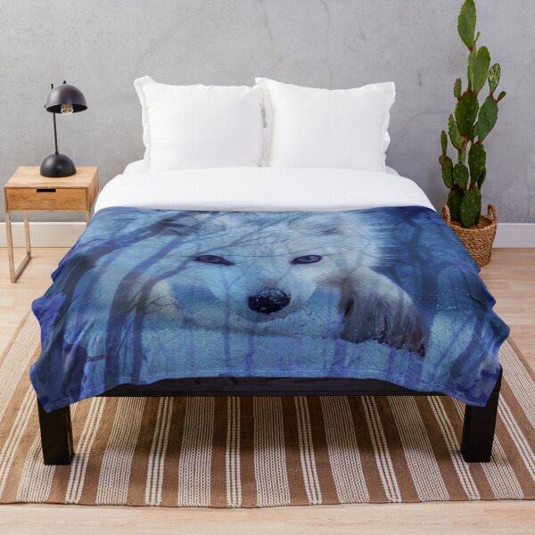 fox in the mist Throw Blanket