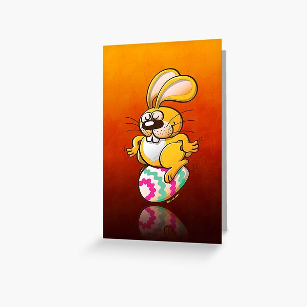 Bunny Sitting on an Easter Egg Greeting Card