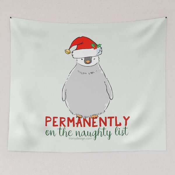 Item preview, Christmas Penguin Naughty List designed and sold by ironydesigns.