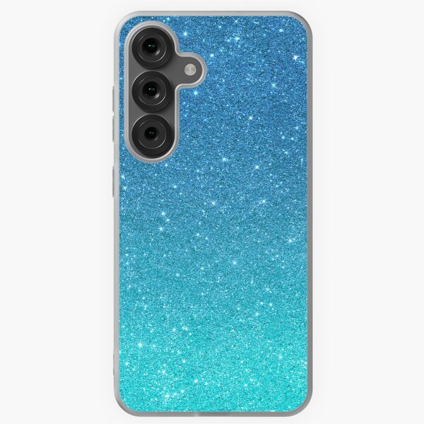 Item preview, Print of Faux Glitter Look , non reflective - Blue Turquoise Ombre Trendy designed and sold by ColorFlowArt.