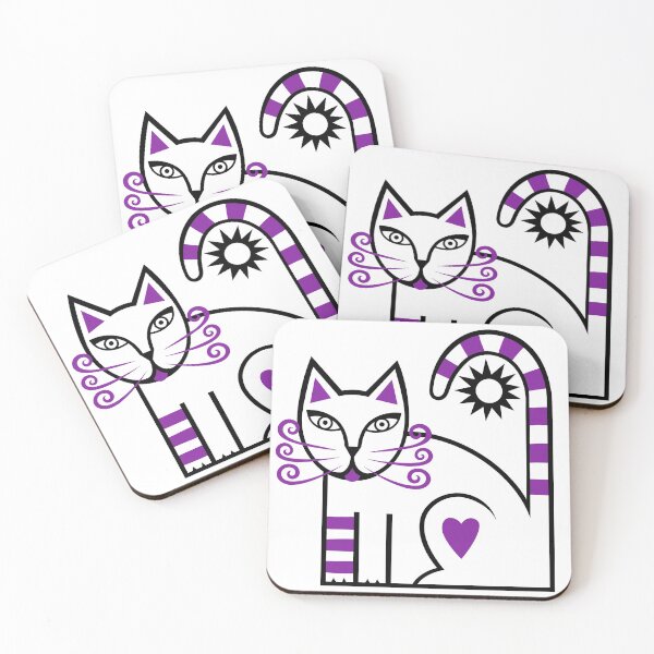Item preview, Original Cat and Sun Design Illustration (black and purple) designed and sold by wariana.