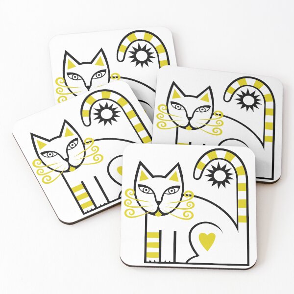 Item preview, Original Cat and Sun Design Illustration (black and yellow) designed and sold by wariana.