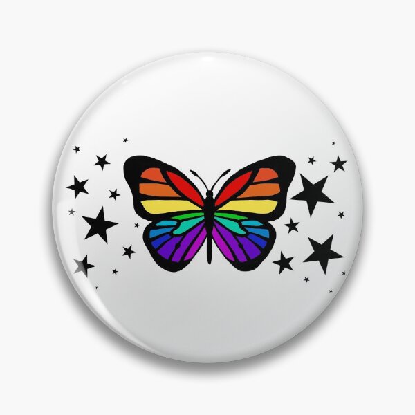 Artikelvorschau, Regenbogen Schmetterling Schwarze Sterne entworfen und verkauft von emroccs.