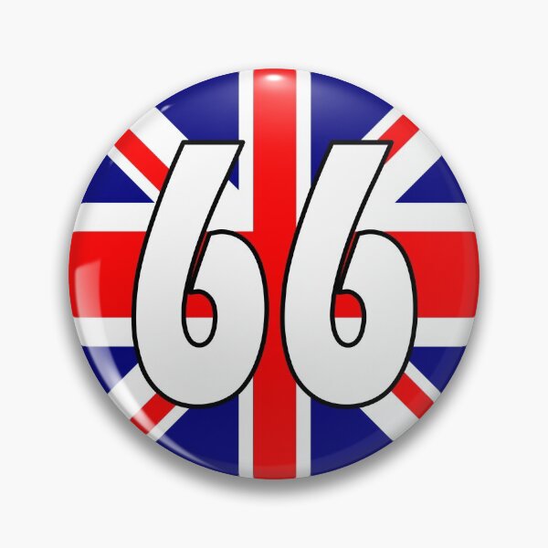 Artikelvorschau, Britische Flagge mit der Nummer 66 - sechsundsechzig entworfen und verkauft von AllShirts21.