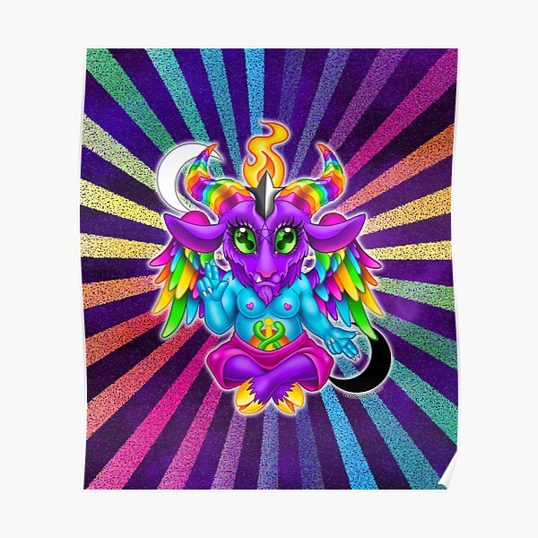 Neon Baphomet Poster