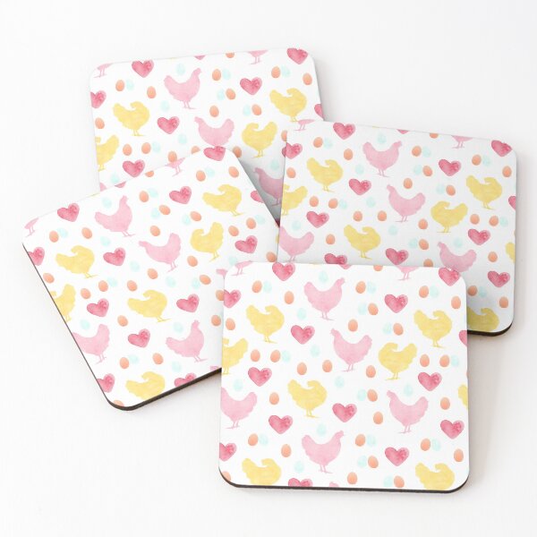 Item preview, Watercolor Chicken and Egg Pattern designed and sold by Rachael Martin.