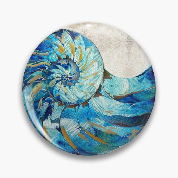 Item preview, Tropical Blue Art - Nautilus Shell Bleu 2 - Sharon Cummings Artist designed and sold by Sharon Cummings Art.