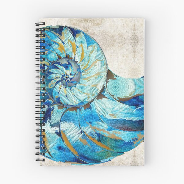 Item preview, Tropical Blue Art - Nautilus Shell Bleu 2 - Sharon Cummings Artist designed and sold by Sharon Cummings Art.