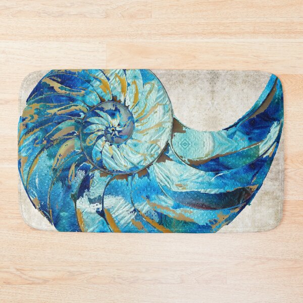 Item preview, Tropical Blue Art - Nautilus Shell Bleu 2 - Sharon Cummings Artist designed and sold by Sharon Cummings Art.