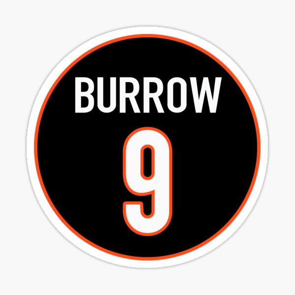 Joe Burrow 9 - Cincinnati Bengals Jersey Sticker for Sale by sgkrishna